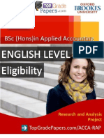 Acca - BSC Hons Degree - English Level Satisfaction - Top Grade Papers