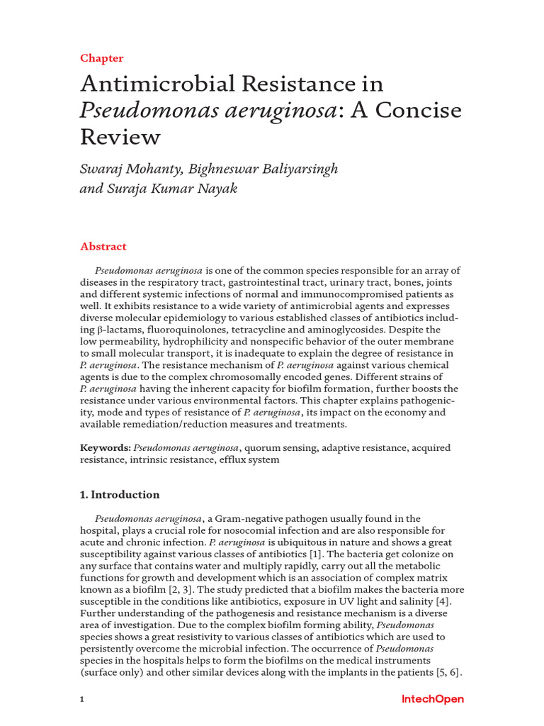 Antimicrobial Resistance in Pseudomonas | PDF | Pseudomonas Aeruginosa ...