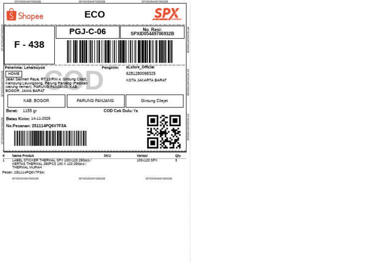 Order Details for COD Shipment | PDF