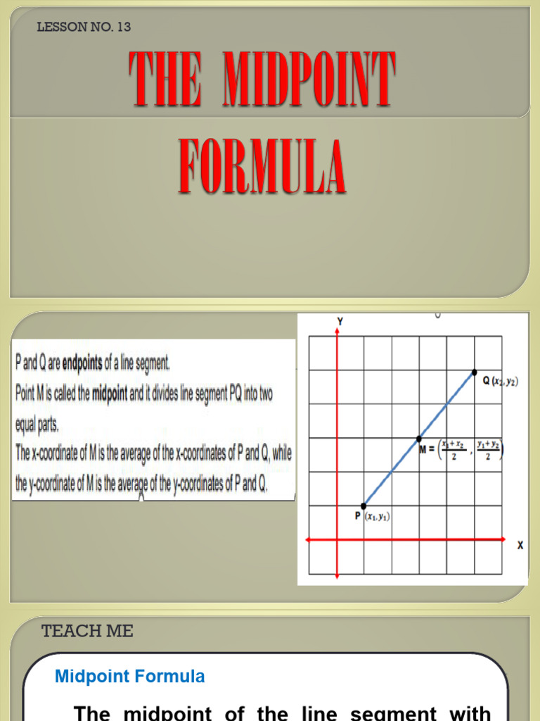 Lesson No. 13. The Midpoint Formula | PDF