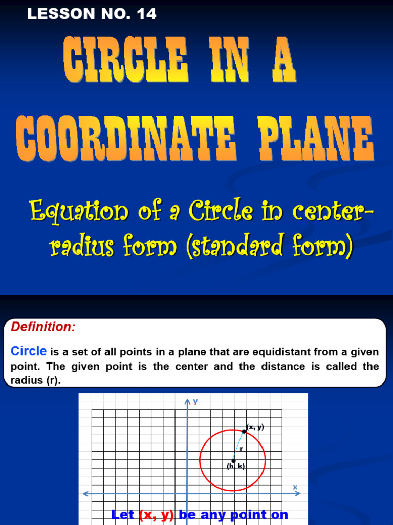 Equation of a Circle in Standard Form | PDF