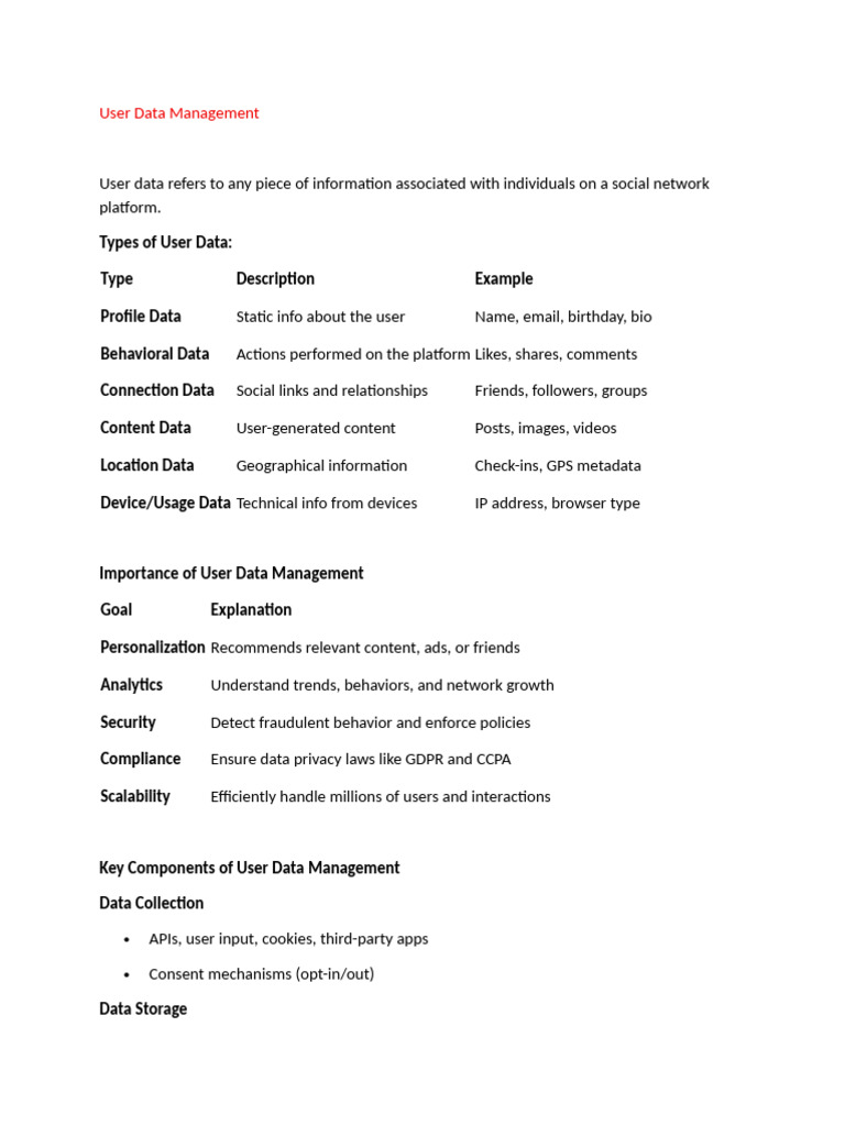 User Data Management Strategies | PDF | Probability Distribution ...