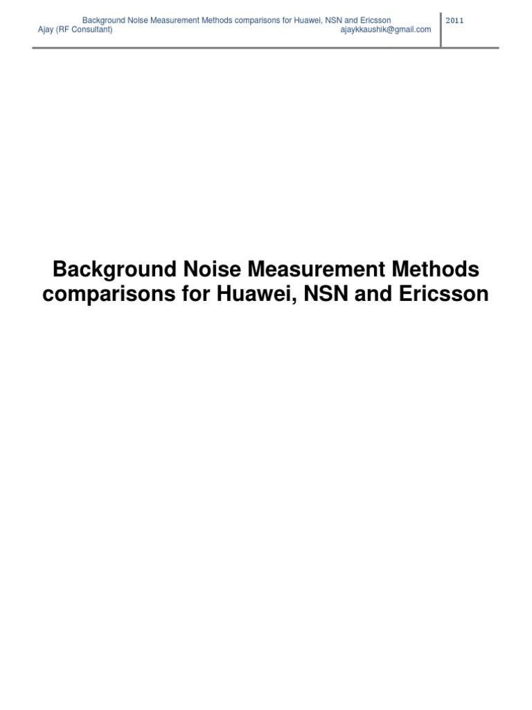 Background Noise Measurement Methods Comparison | PDF | Decibel | Noise