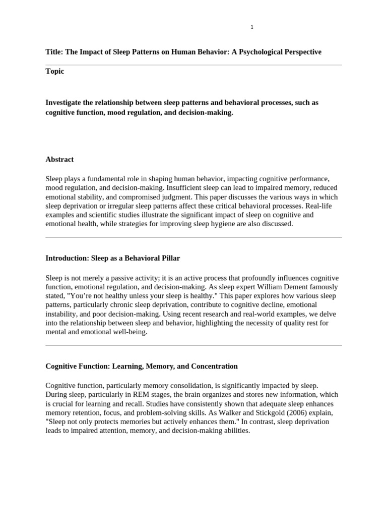 bio assignment (1) | PDF | Sleep | Sleep Deprivation