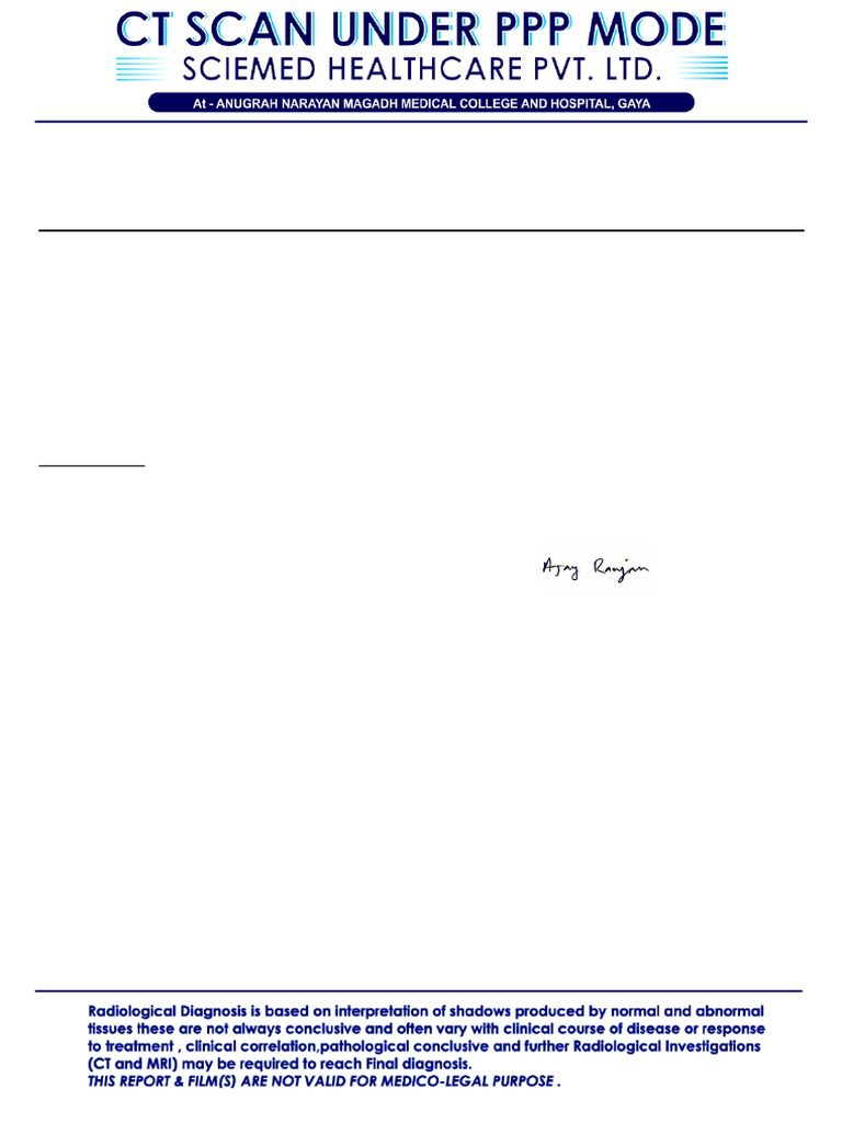Normal CT Brain Scan Report | PDF
