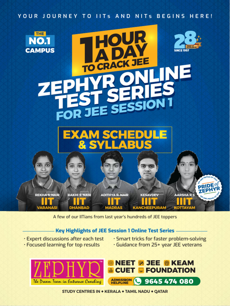 Zephyr JEE Online Test Series 2025 | PDF | Chemistry | Physics