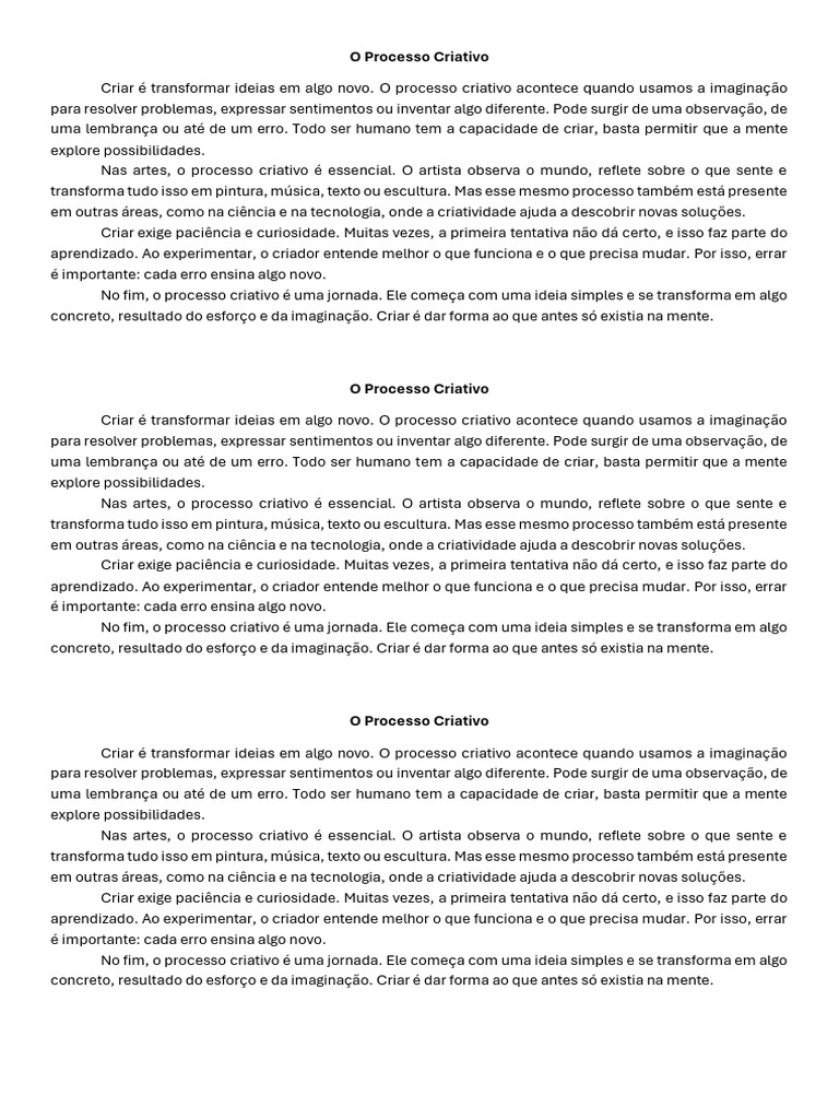 Entendendo o Processo Criativo | PDF | Criatividade | Aprendizado