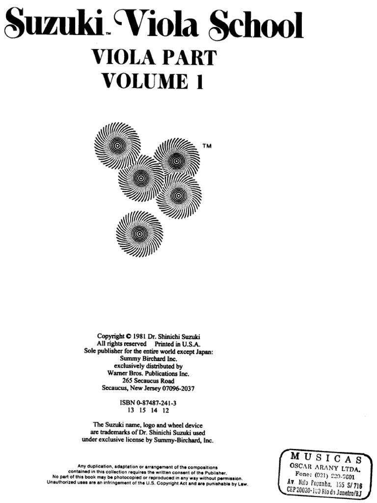 Suzuki 1 A 5 Viola de Arco Método Method | PDF