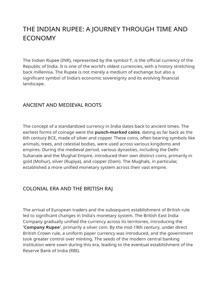 History and Evolution of the Indian Rupee | PDF | Currency | Trade