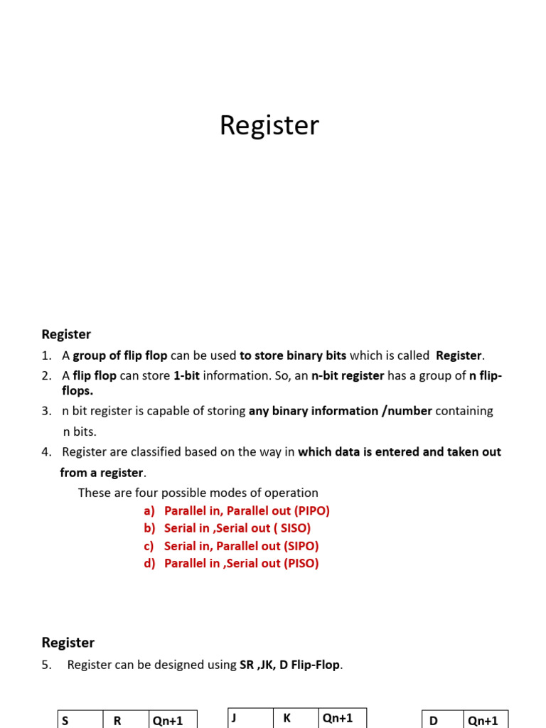 Understanding Registers in Digital Systems | PDF | Electronic Circuits ...
