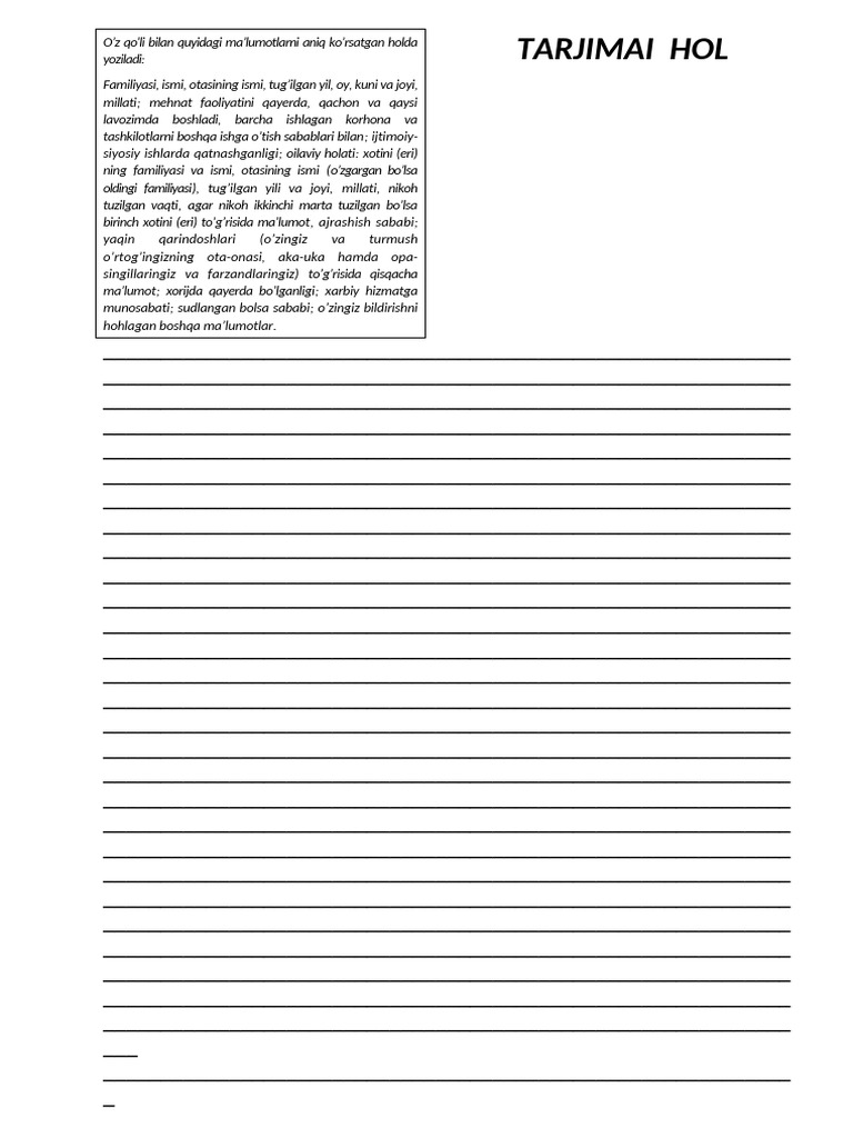 Tarjimai Hol Blanka | PDF