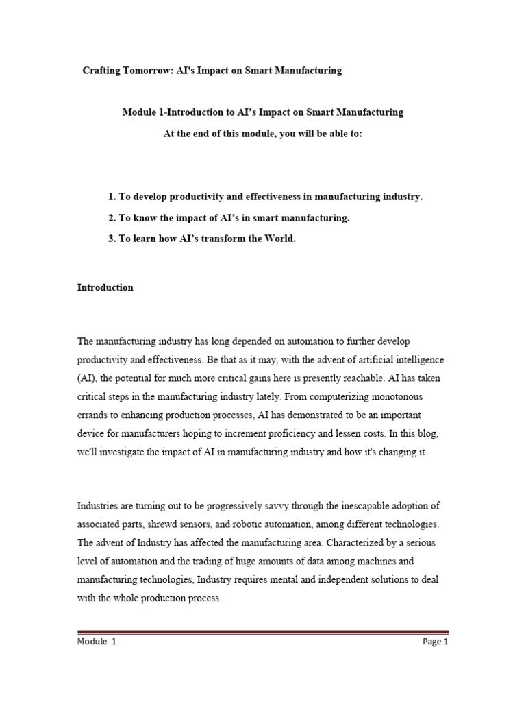 AI Transforming Smart Manufacturing | PDF | Artificial Intelligence ...