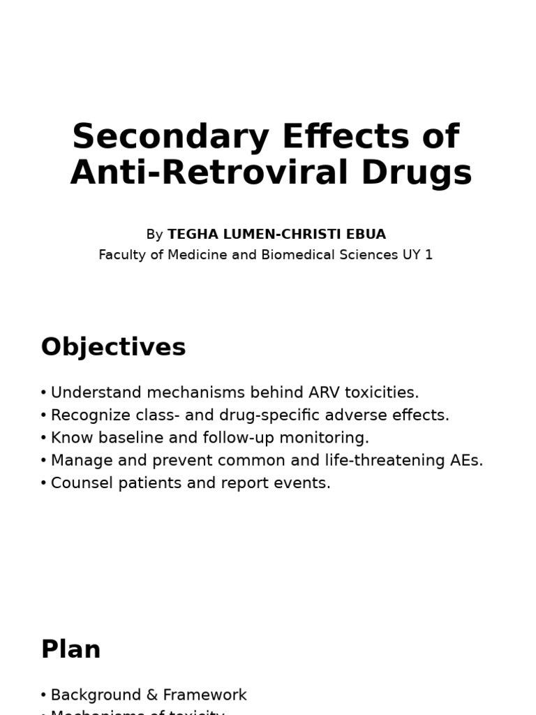 Secondary Effects of Antiretroviral Drugs | PDF | Management Of Hiv ...