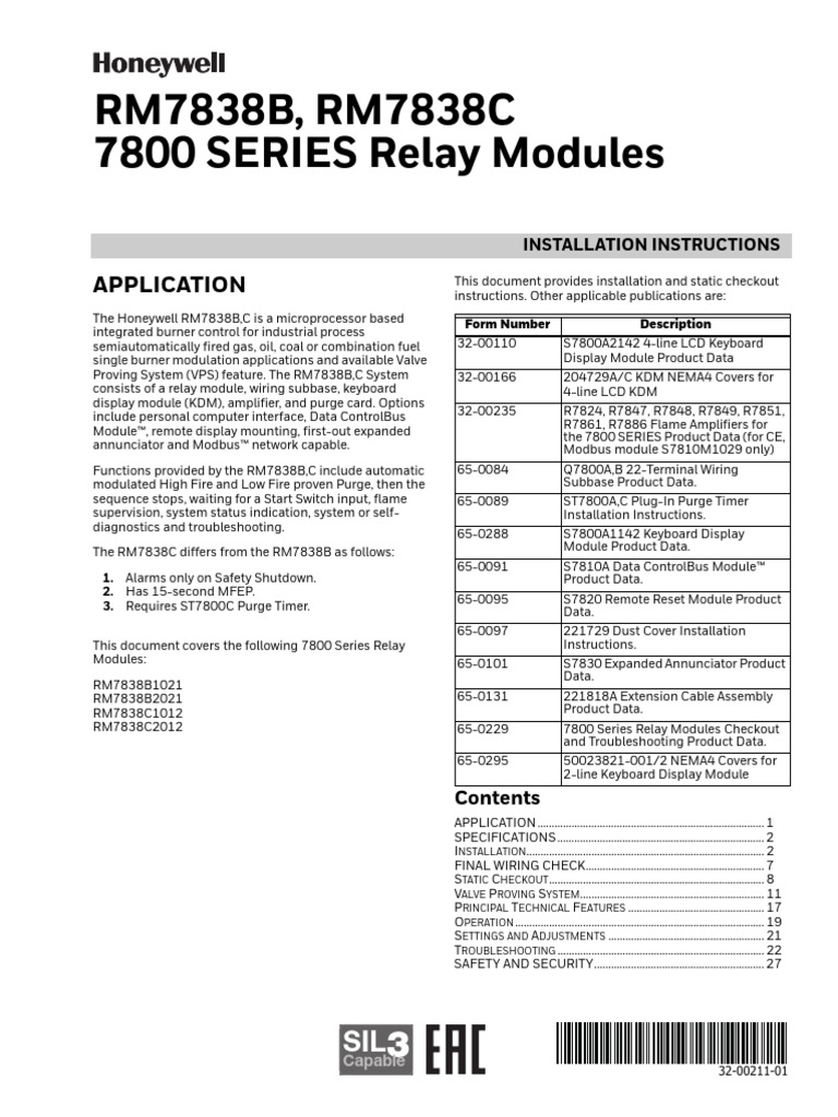 RM7838B/C Relay Module Installation Guide | PDF | Electrical Wiring ...