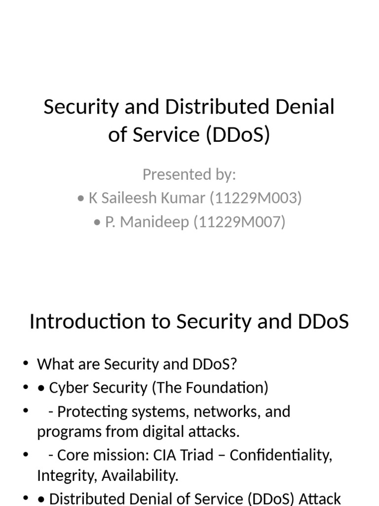 Security and DDoS Presentation | PDF