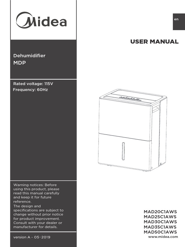 Midea Dehumidifier User Manual | PDF