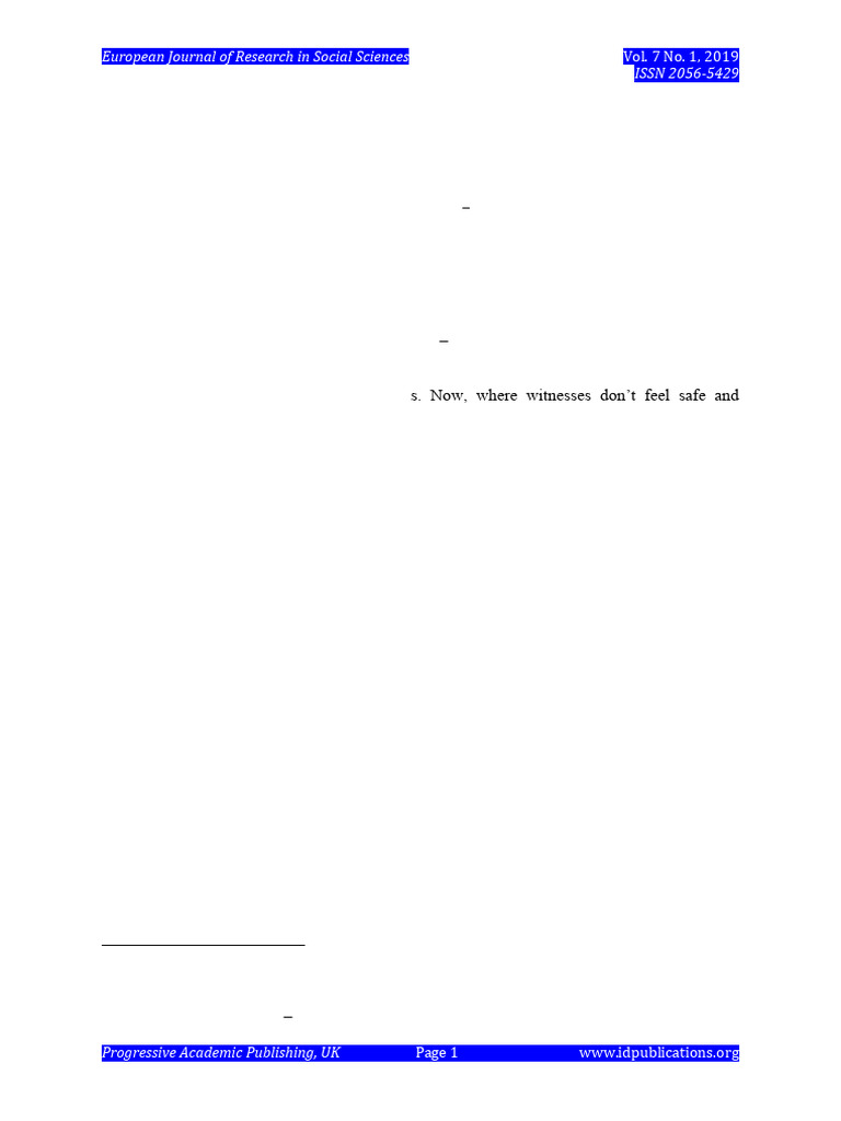 Witness Protection in Nigeria's Trials | PDF | Witness | Presumption Of ...