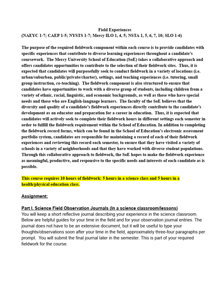 Fieldwork | PDF | Lesson Plan | Teachers