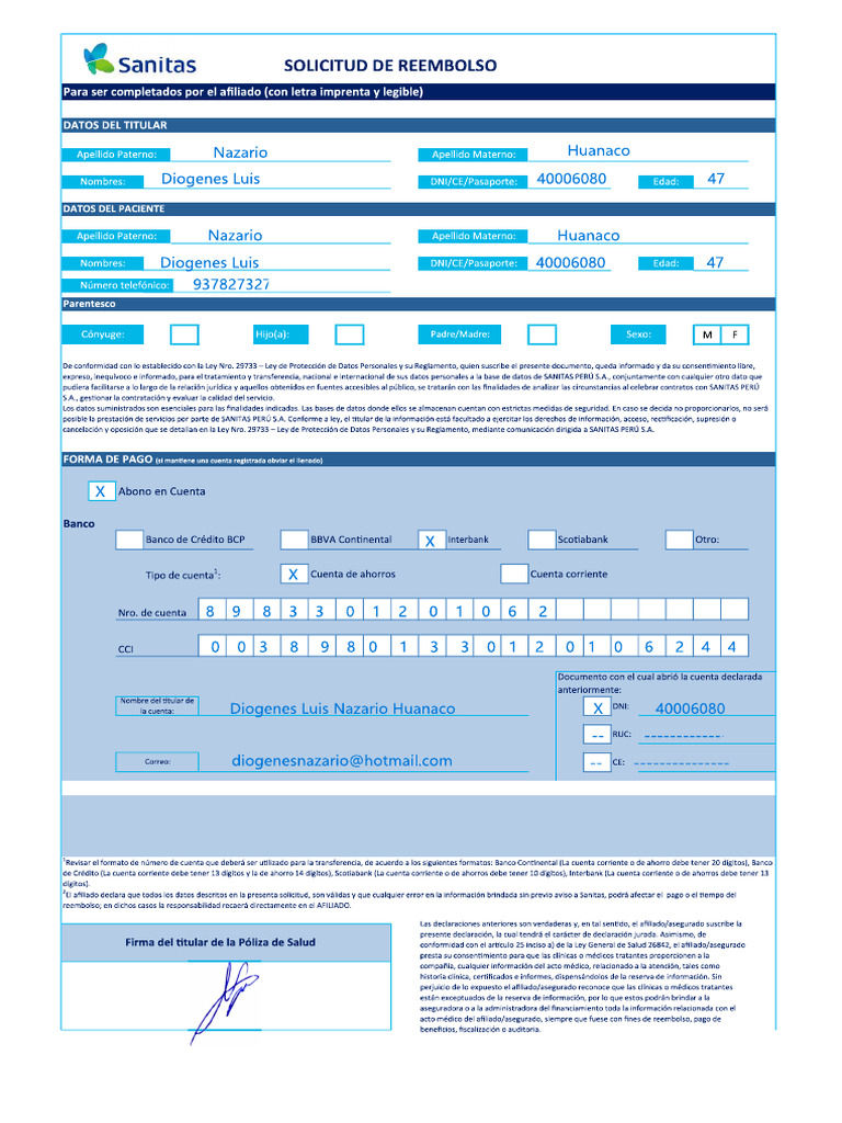 Reembolso | PDF
