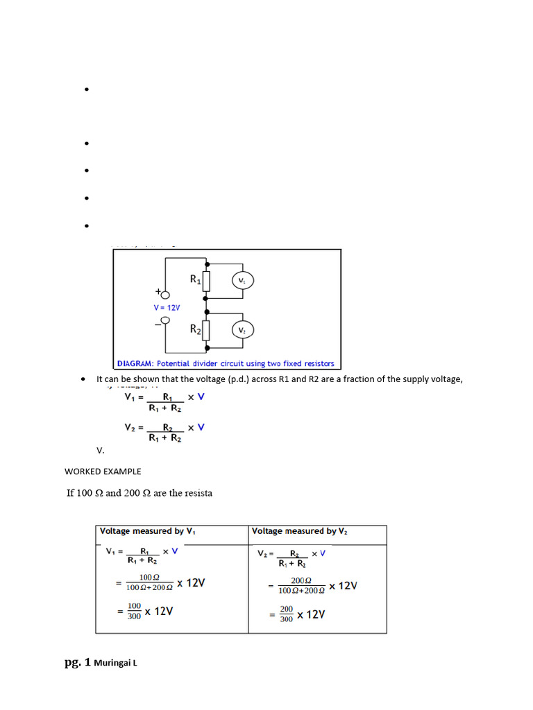 Understanding Potential Dividers in Circuits | PDF | Resistor | Voltage