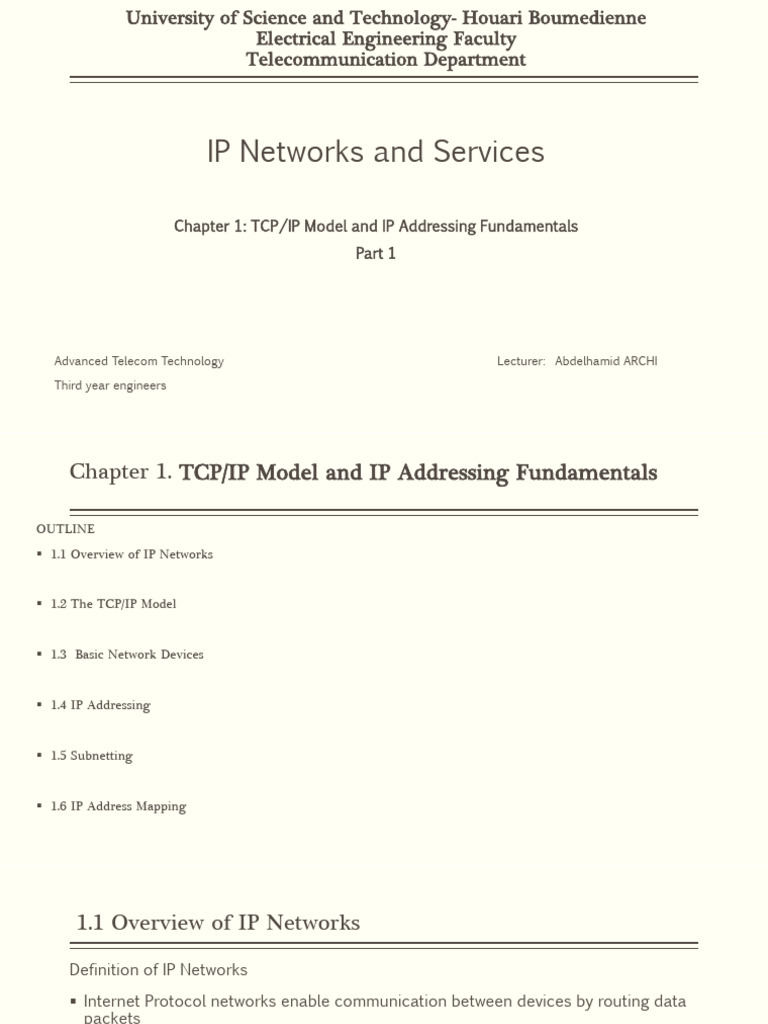 TCP/IP Model and IP Addressing Basics | PDF | Internet Protocol Suite ...