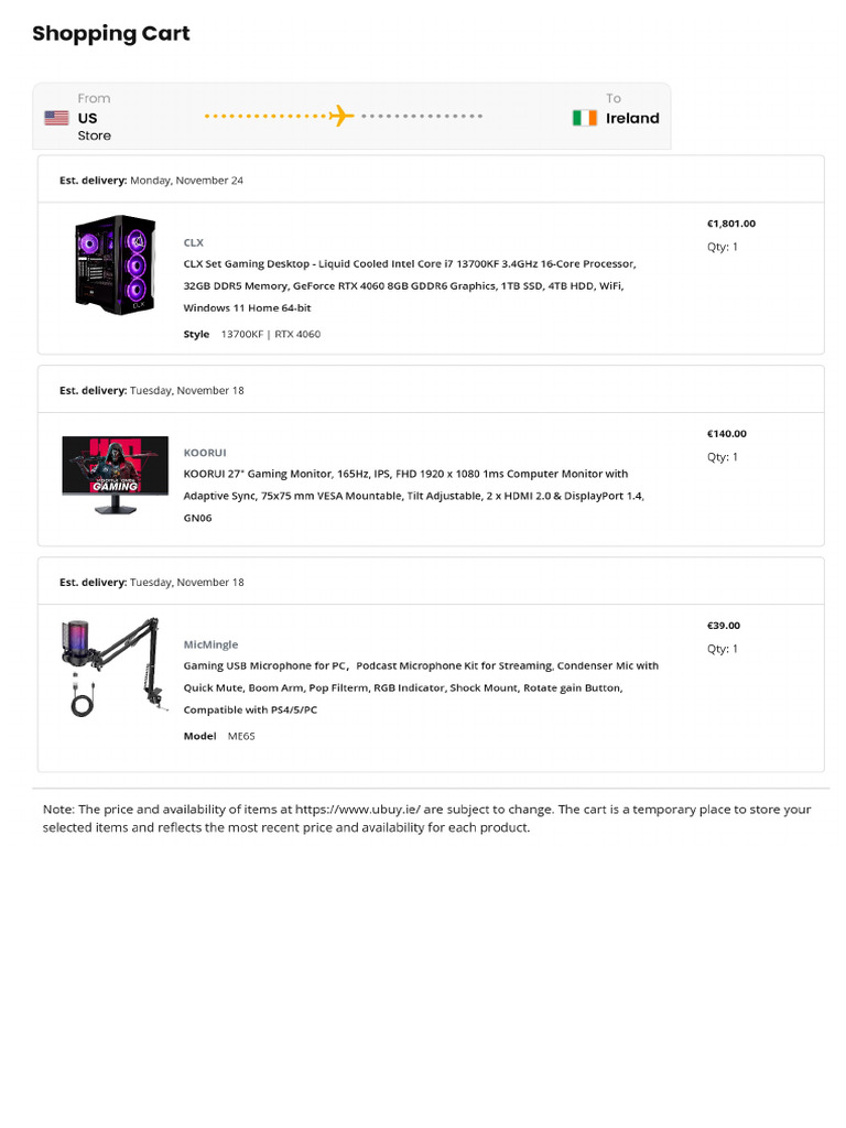 Ubuy Cart Summary | PDF