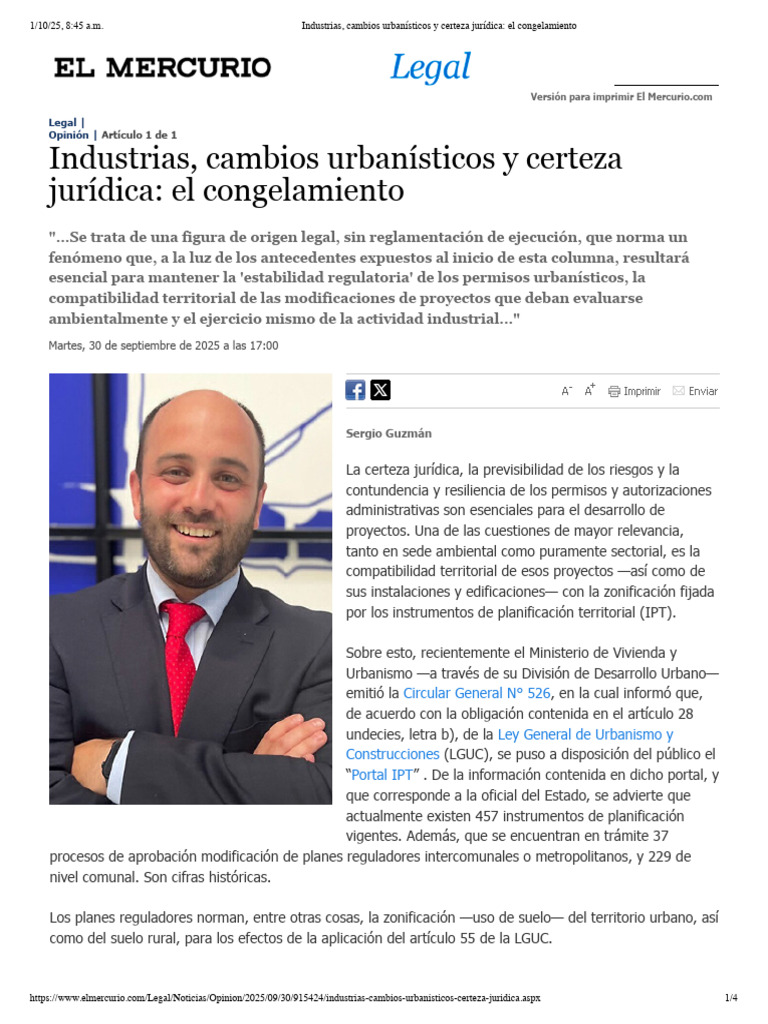 Gúzman - Industrias y Cambios Urbanísticos - Congelamiento | PDF ...