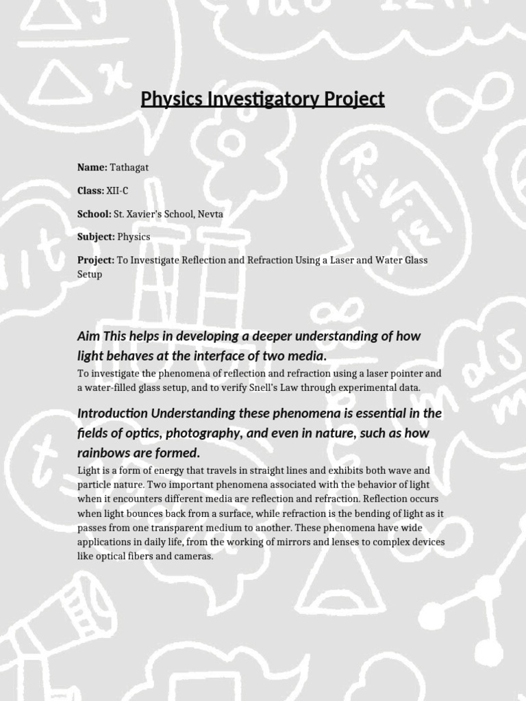 Investigating Reflection and Refraction | PDF | Refraction | Light