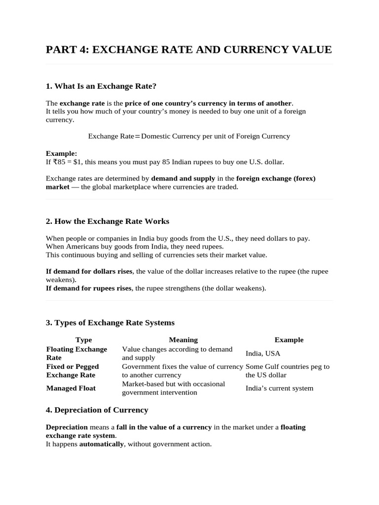 Understanding Exchange Rates and Currency Value | PDF | Exchange Rate ...