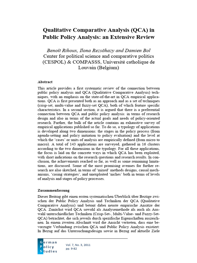Tx19 Qualitative Comparative Analysis I | PDF | Methodology