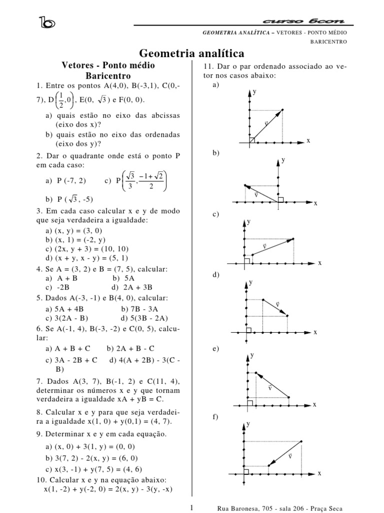 Ponto Médio e Baricentro em Geometria | PDF | Triângulo | Vetor euclidiano