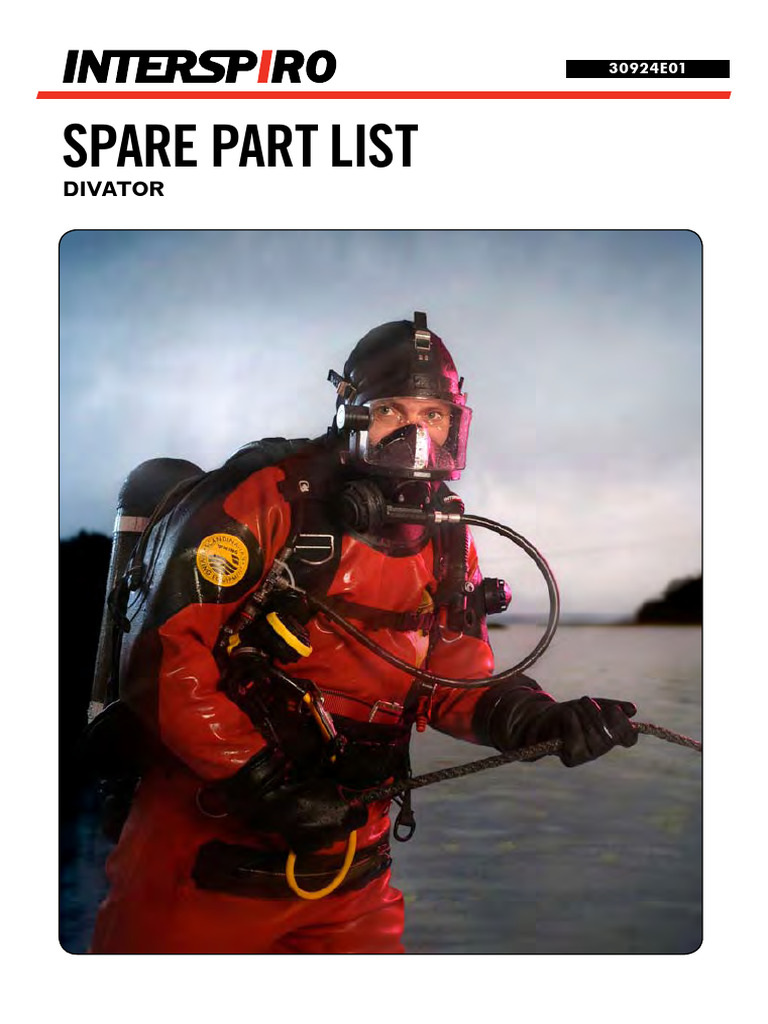DIVATOR Spare Parts List Guide | PDF | Equipment | Underwater Diving