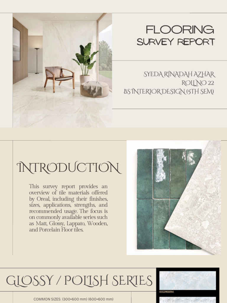 Tile Material Survey Report Overview | PDF | Tile | Flooring