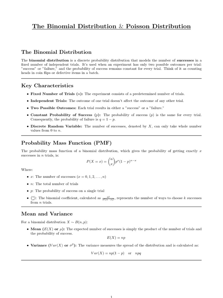 Binomial vs Poisson Distributions Explained | PDF | Probability ...