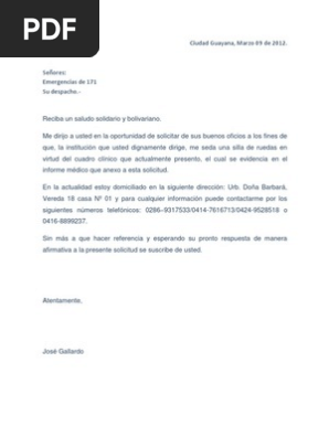 Carta De Donacion De Silla De Ruedas