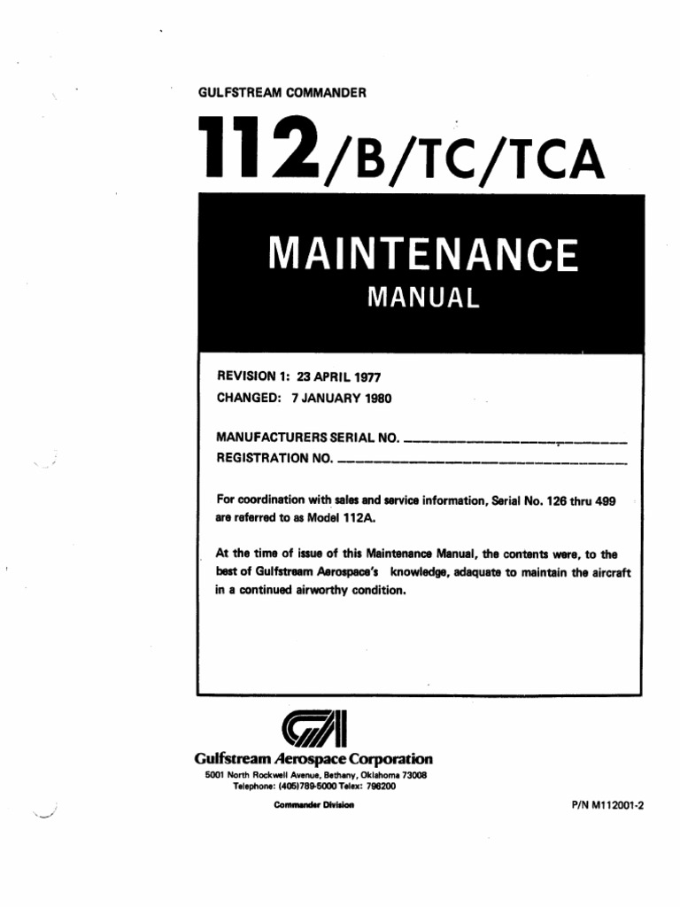 Gulfstream Commander Maintenance Manual | PDF | Landing Gear | Airfoil