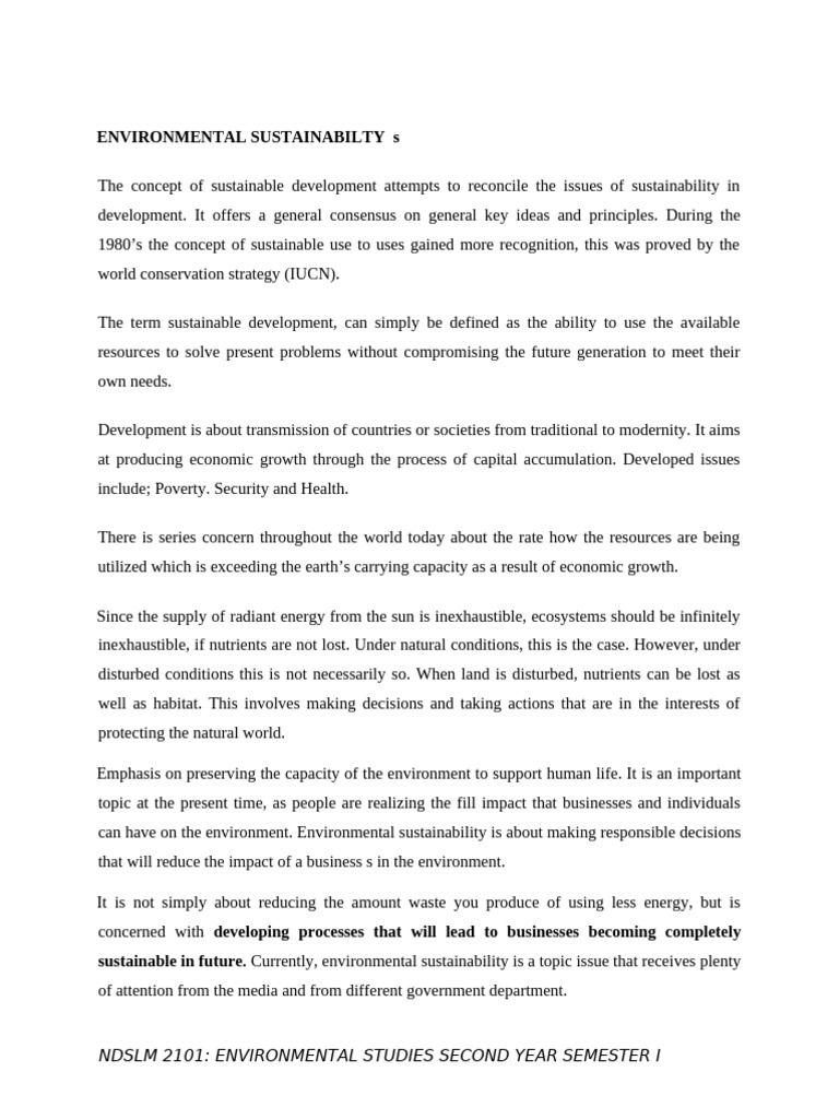 Environmental Sustainability Principles | PDF | Ecosystem | Waste