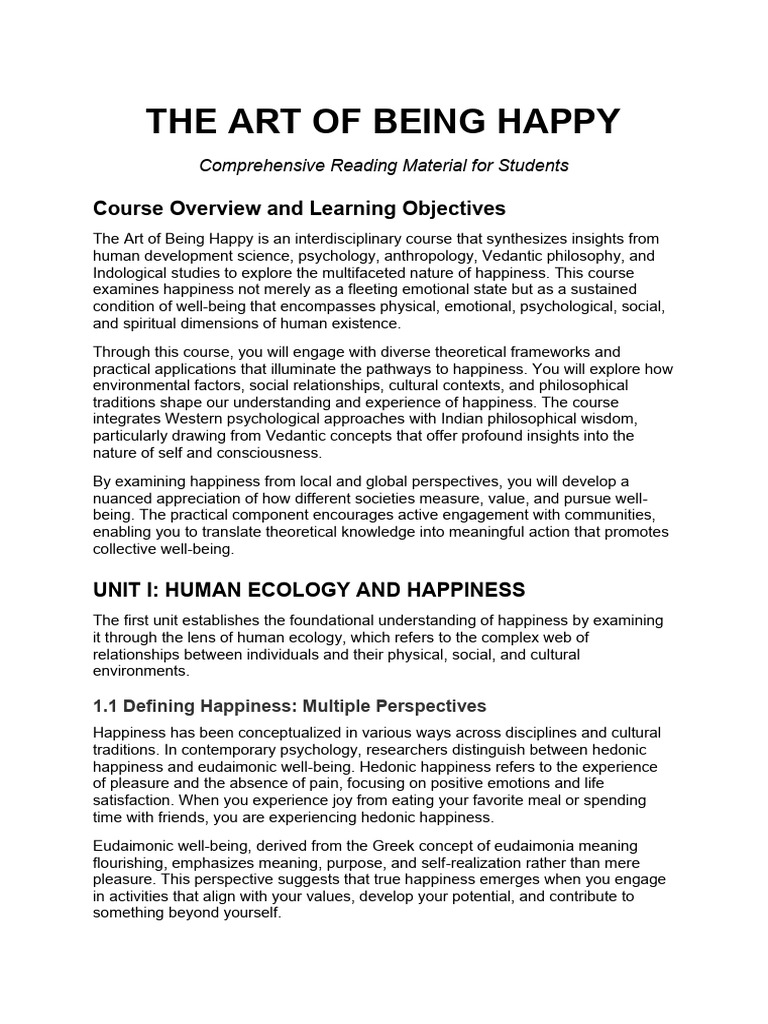 Exploring Happiness: A Holistic Approach | PDF | Well Being | Happiness
