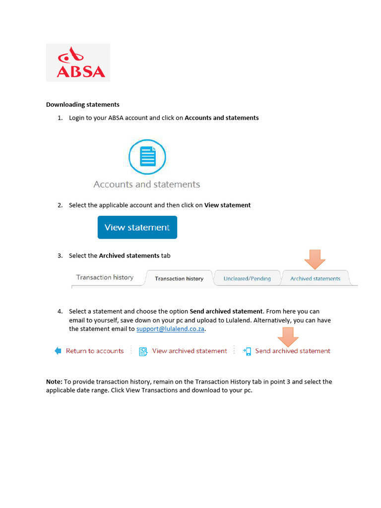 Download ABSA Account Statements Guide | PDF