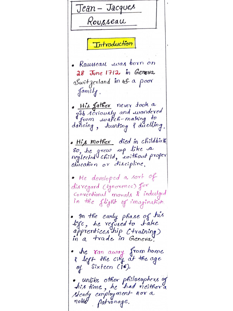 Rousseau Notes | PDF