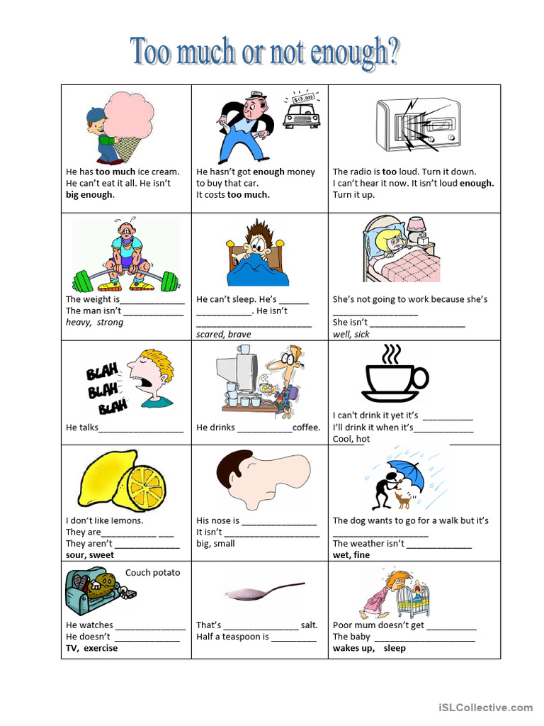 Too Much or Not Enough | PDF