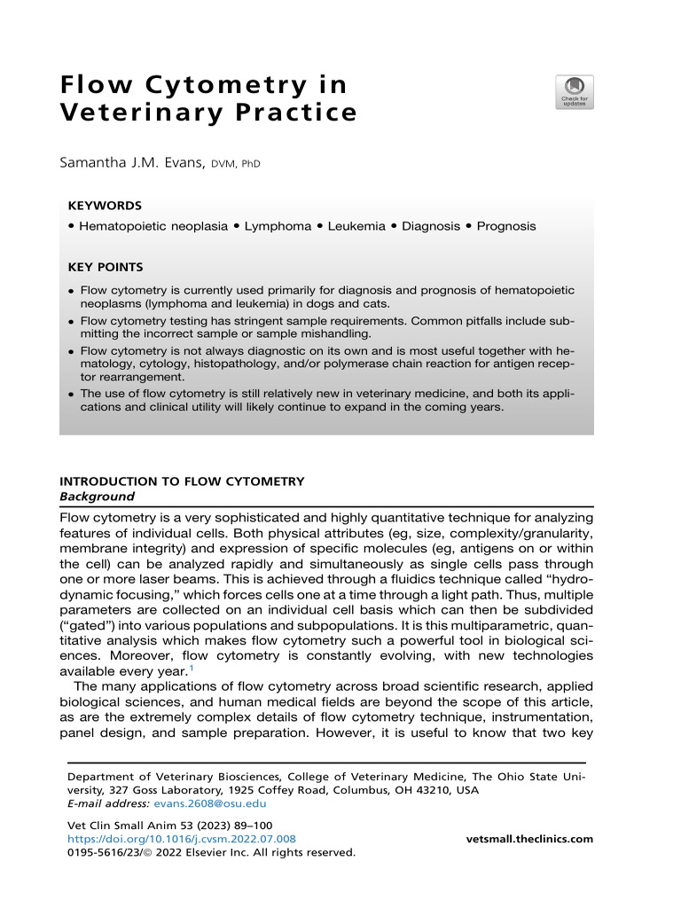 Flow Cytometry in Veterinary 2023 Veterinary Clinics of North America ...
