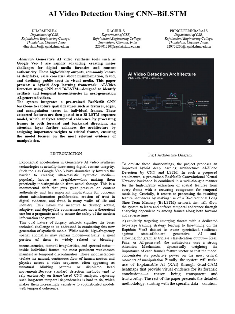 AI Video Detection with CNN-BiLSTM | PDF | Artificial Intelligence ...