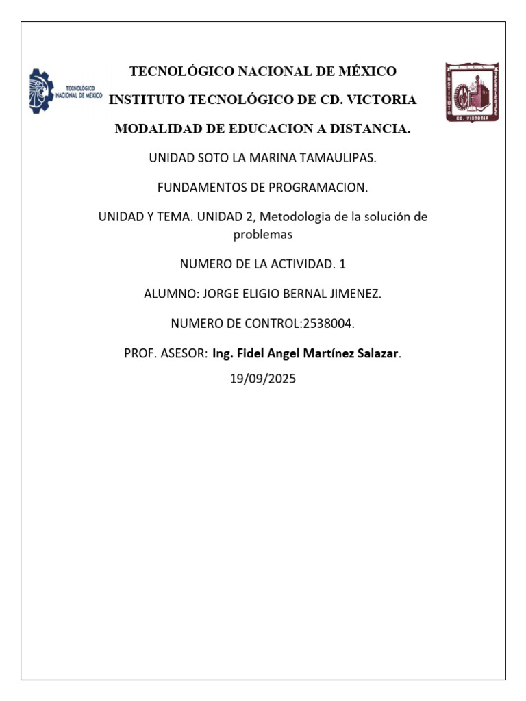 ACTIVIDAD 1 de Unidad 2 Programacion | PDF