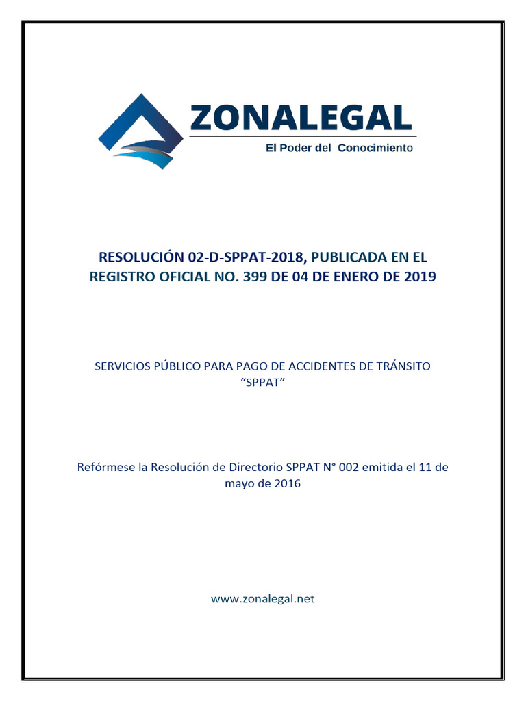 Resolución SPPAT sobre Accidentes de Tránsito | PDF