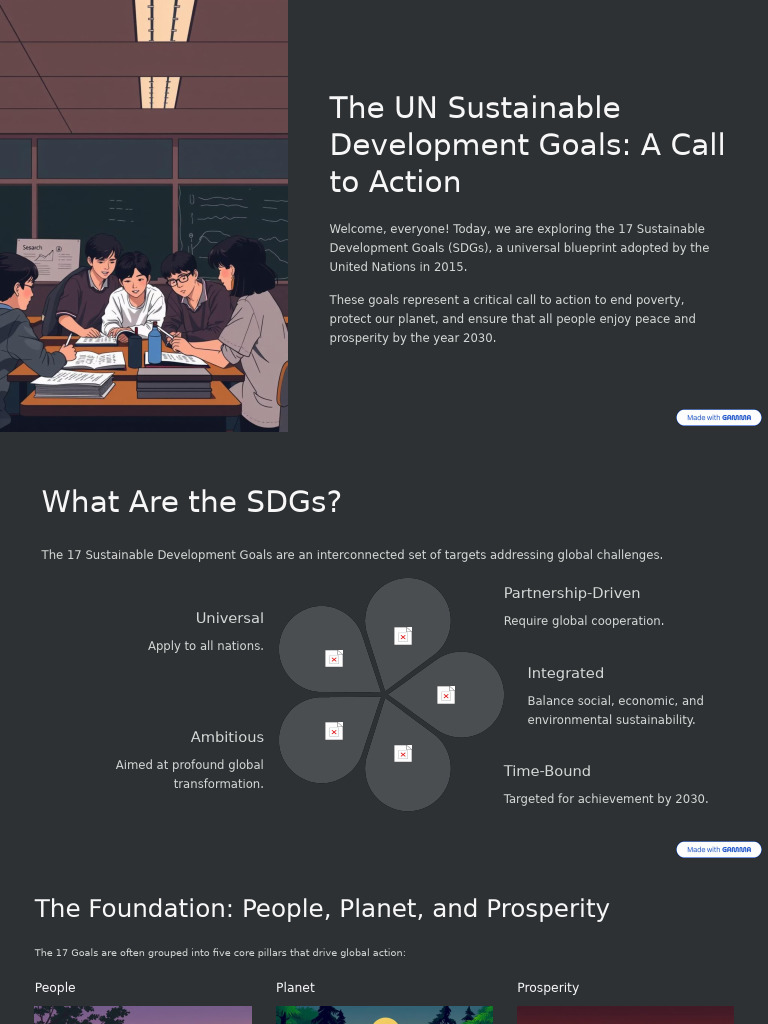 UN Sustainable Development Goals Overview | PDF | Sustainability ...