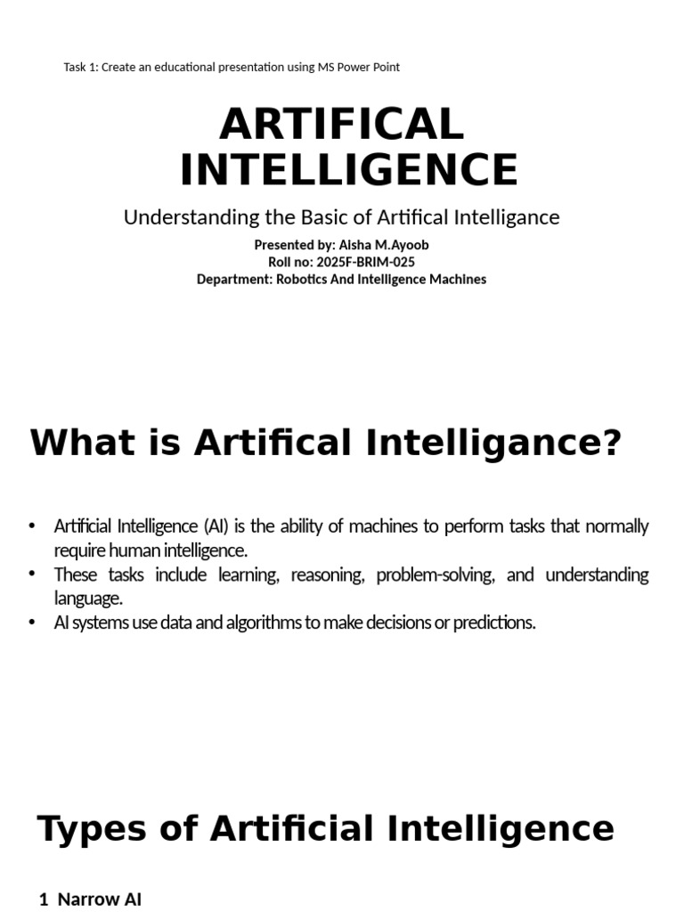 Basics of Artificial Intelligence Explained | PDF