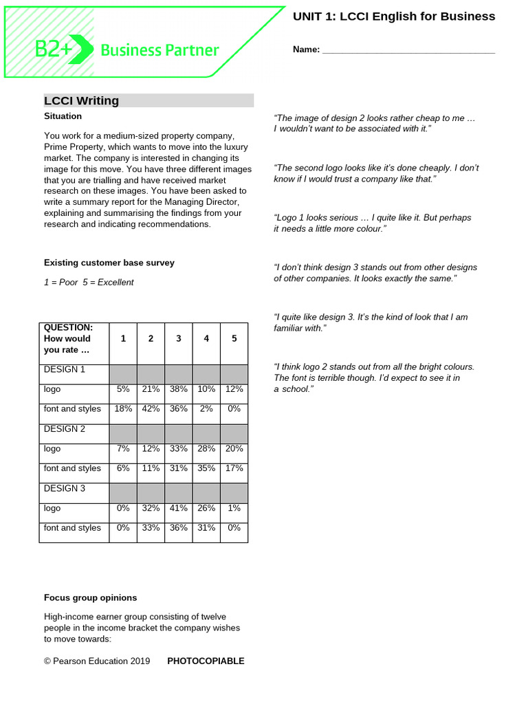 Bp b2+ Tests Unit 1 Lcci | PDF