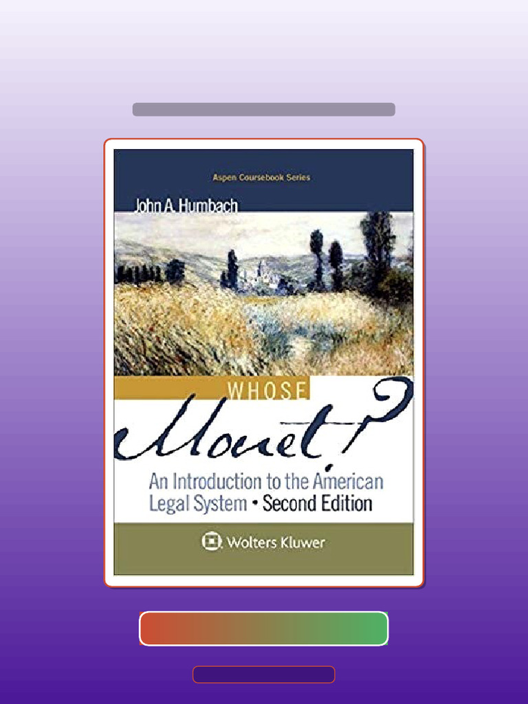 Answers for Whose Monet an Introduction to the American Legal System ...