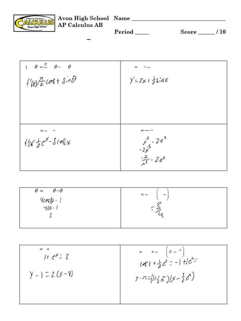 Topic+2.7+ +Derivatives+of+Sinx,+Cosx,++e X+and+lnx 2 | PDF | Tangent ...
